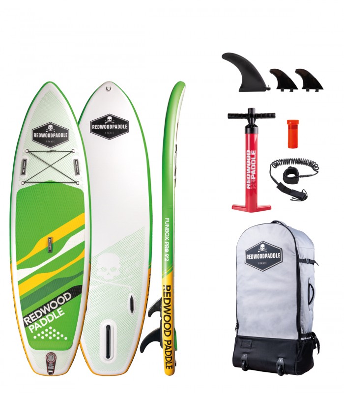 Funbox Pro 9′2 Green - Prancha Stand Up Paddle Surf  Redwoodpaddle woven dupla camada