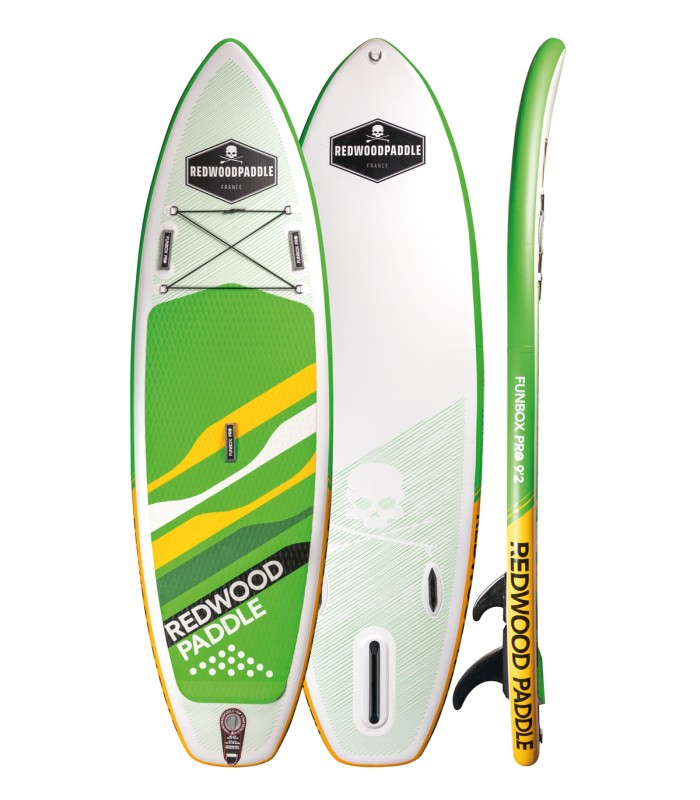 Funbox Pro 9′2 Green - Prancha Stand Up Paddle Surf  Redwoodpaddle woven dupla camada caveira skull