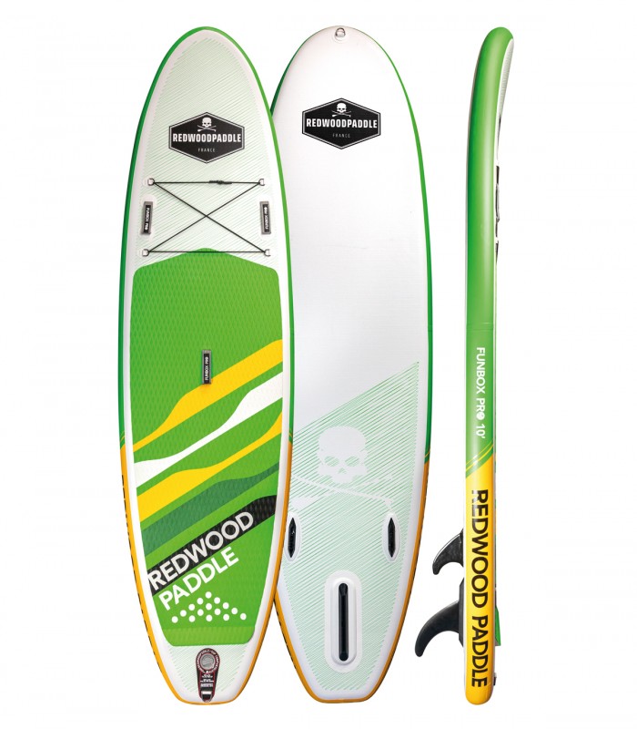 Funbox Pro 10′ Green - Prancha Stand Up Paddle Surf Redwoodpaddle woven dupla camada caveira skull