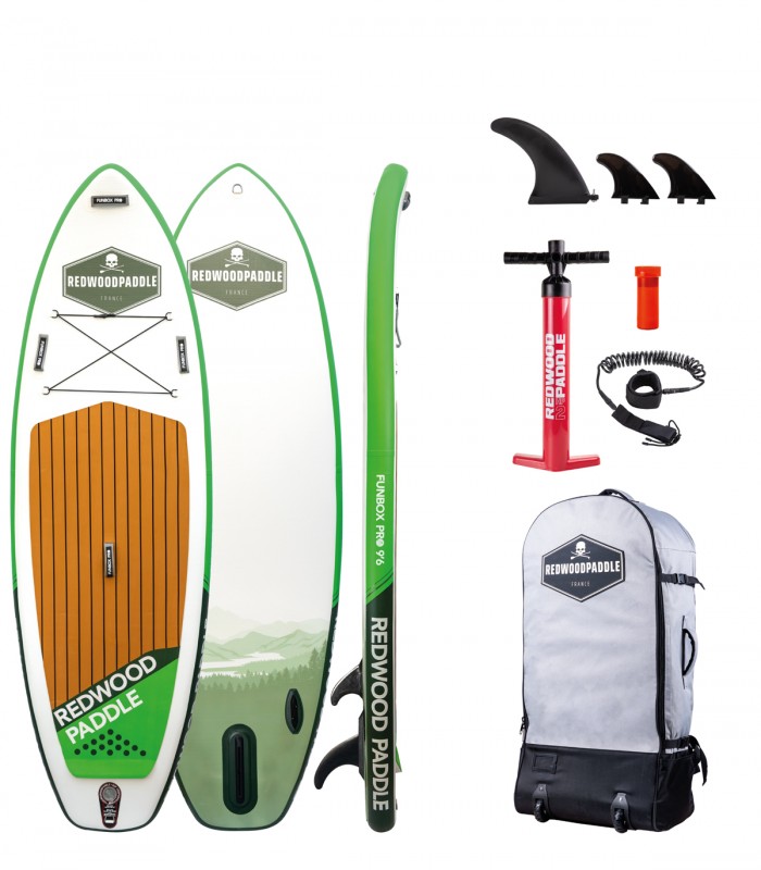 Prancha Stand Up Paddle Surf  Hinchable Funbox Pro 9'6 Wide Redwoodpaddle woven doble capa