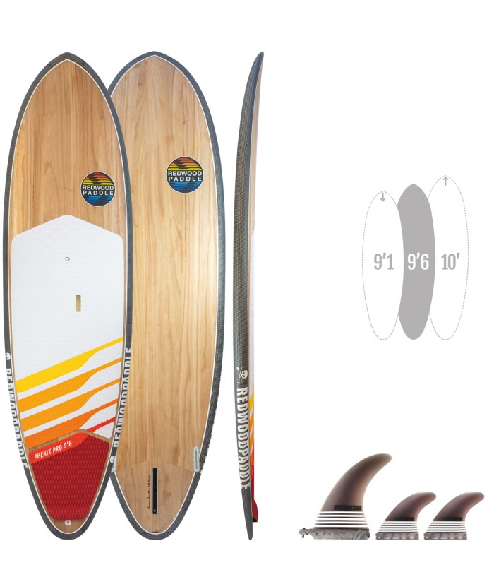 Phenix Pro 9′6 Carbon Wood - Prancha Stand Up Paddle Surf Redwoodpaddle madeira natural paulownia