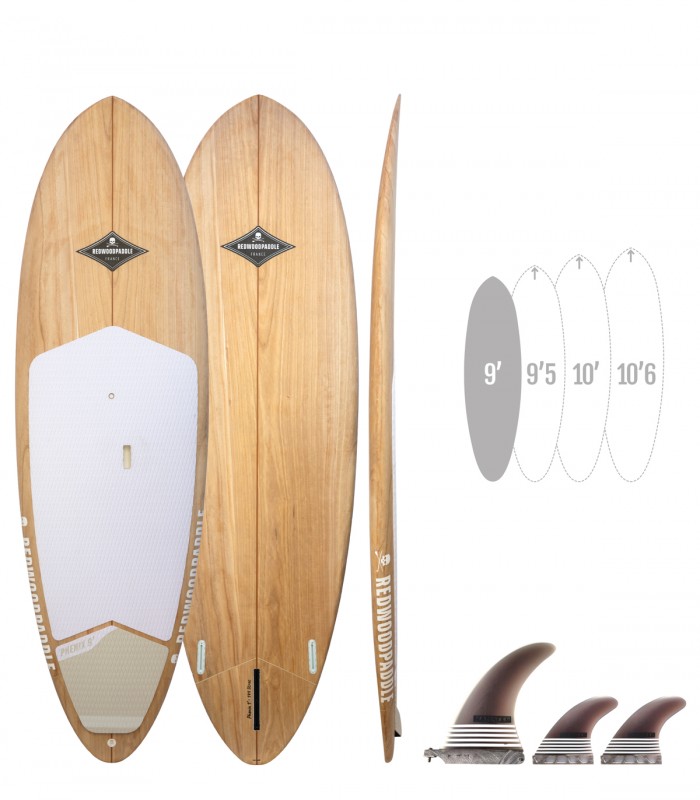 Phenix Natural - Prancha Stand Up Paddle Surf Redwoodpaddle madeira natural paulownia caveira skull