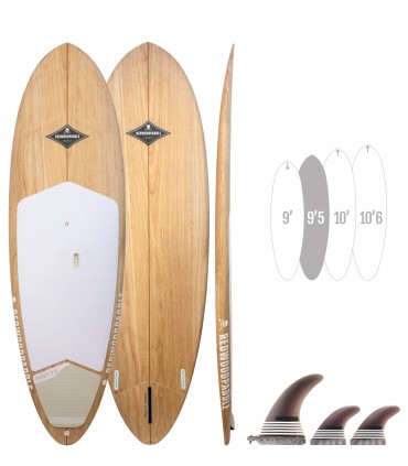 Phenix Natural - Prancha Stand Up Paddle Surf Redwoodpaddle madeira natural paulownia caveira skull