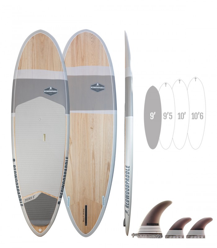 Phenix Color - Prancha Stand Up Paddle Surf Redwoodpaddle madeira natural paulownia caveira skull