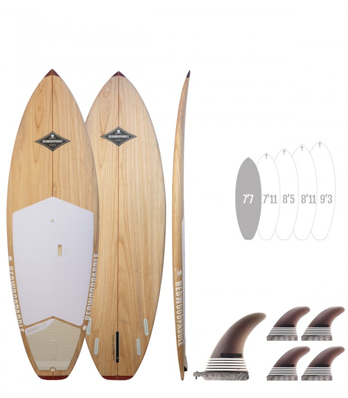 Source Natural Wood Limited Edition - Prancha Stand Up Paddle Surf Redwoodpaddle madeira natural paulownia caveira skull