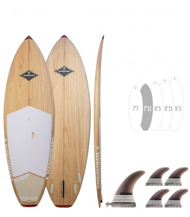 Source Natural Wood Limited Edition - Prancha Stand Up Paddle Surf Redwoodpaddle madeira natural paulownia caveira skull