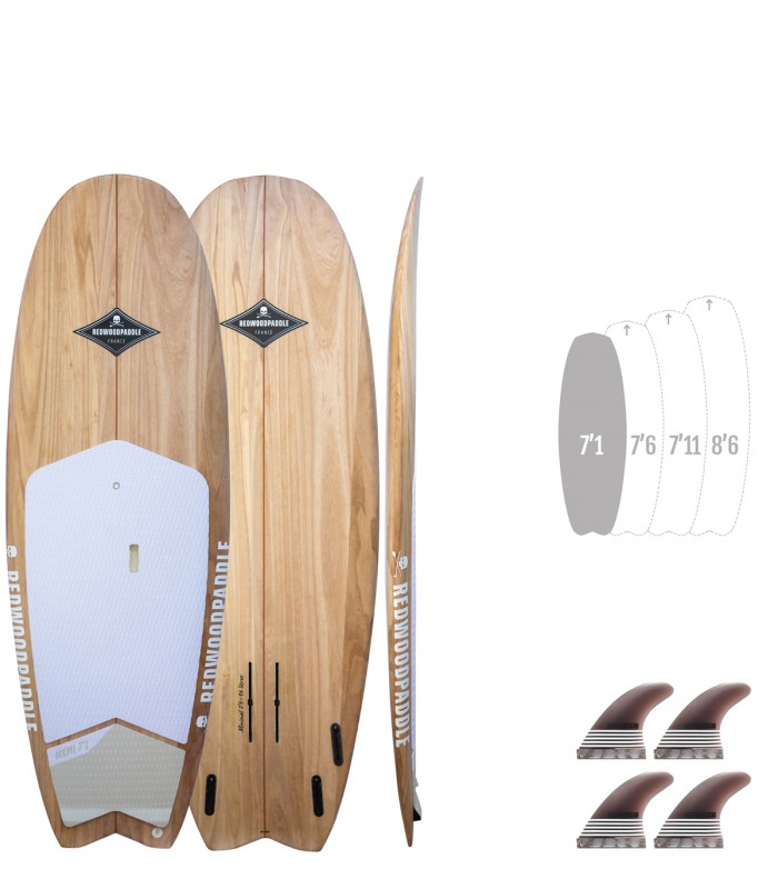 Minimal Natural Wood - Prancha Stand Up Paddle Surf Redwoodpaddle madeira natural paulownia caveira skull