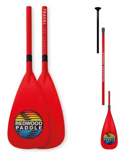 Travel Ajustável 3 Peças Red - Pagaia Stand Up Paddle Surf SUP