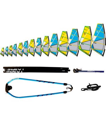 Equipamento de windsurf completo, com vela, mastro, retranca, drisa, vara de extensão. Ideal para fixar na sua prancha de windsu