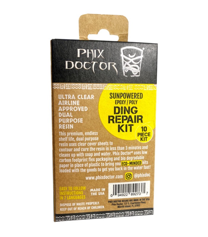 Phix Doctor Epoxy Polyester 4 oz 10 piezas - Kit Reparación tabla SUP & Surf