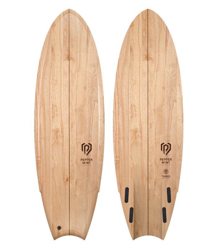 Prancha de surf en madera naturalPeppermint Surfboards Half Moon 5'11 timber