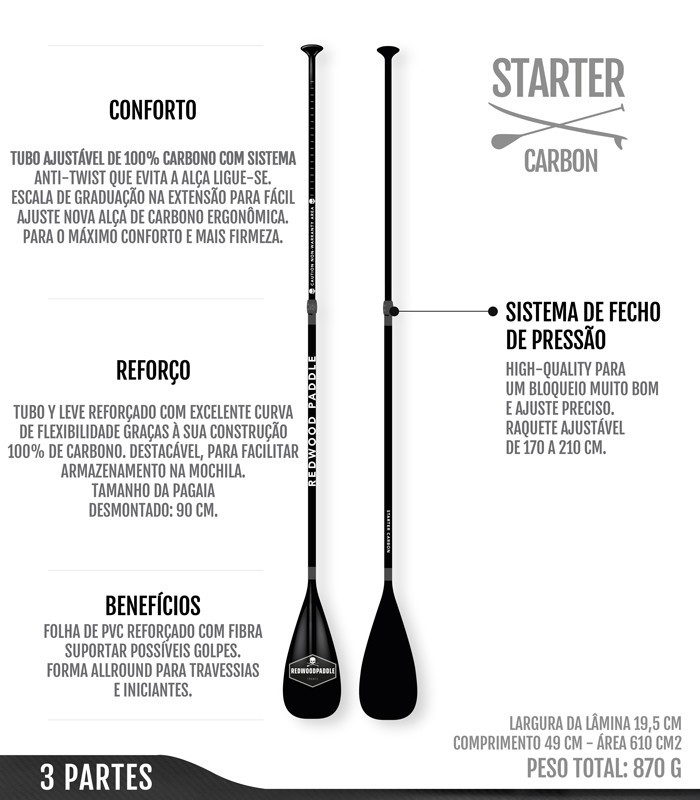 Starter Ajustable 3 Peças Carbono